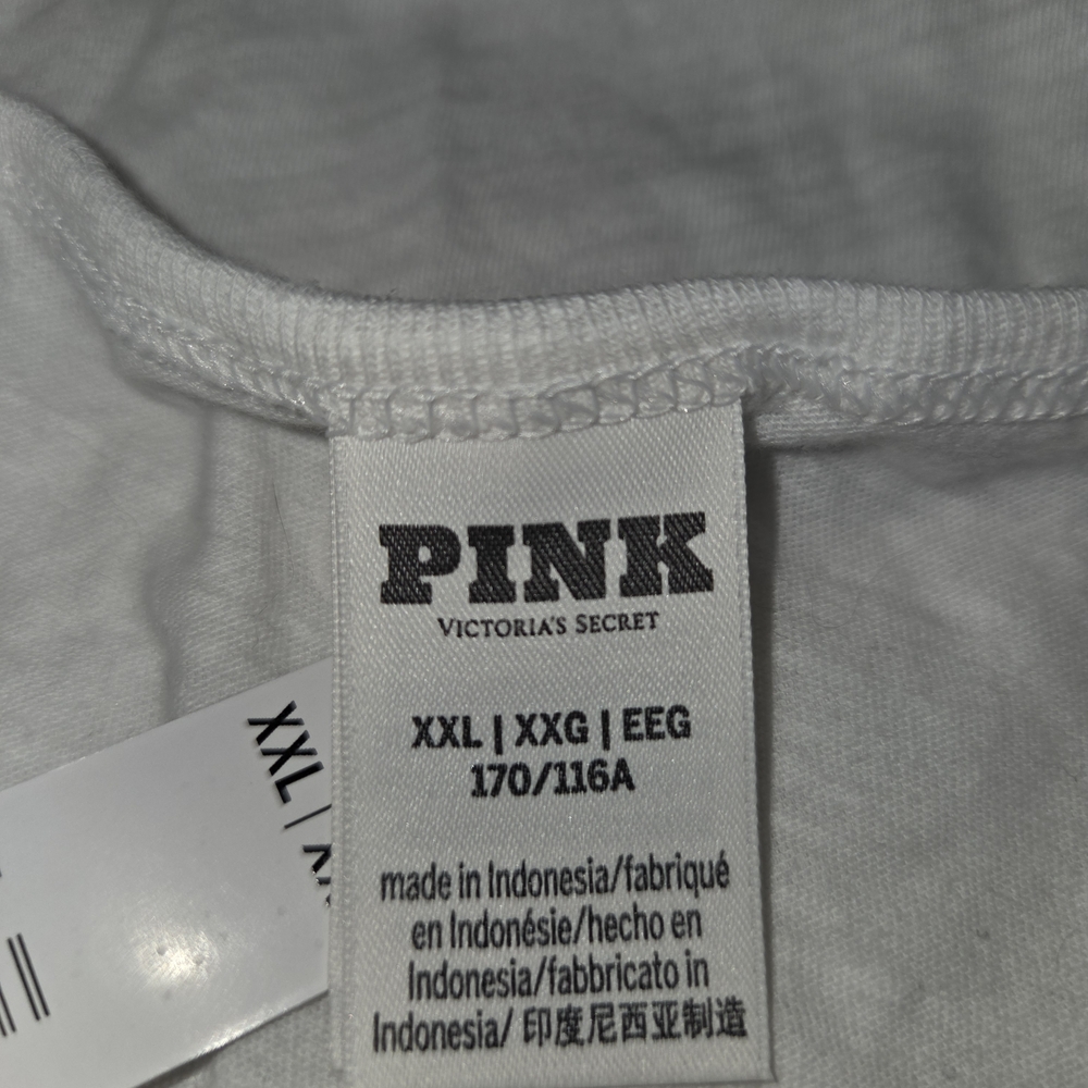 PINK Victoria's Secret White Pajama Tank XXL NWT - Picture 2 of 3